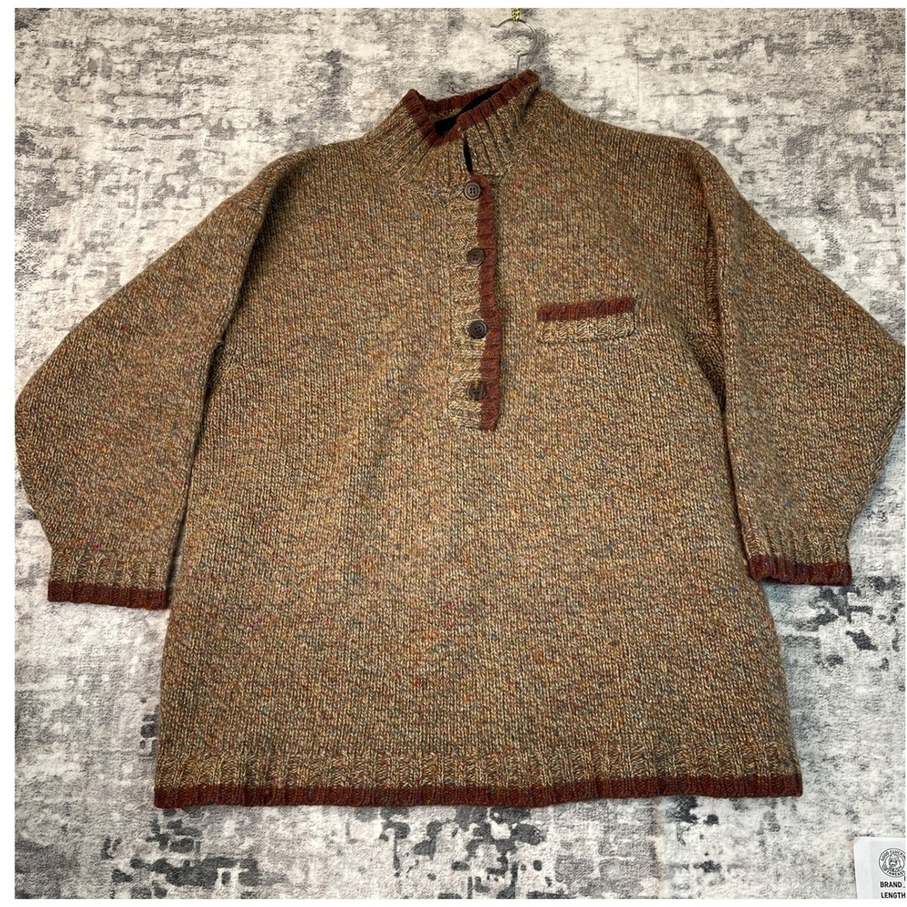 Eddie Bauer Men's Crewneck Sweater - Brown and Red
